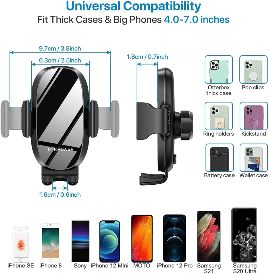 [Upgraded Version Cup Phone Holder for Car, Universal Adjustable Long Neck Car Phone Mount Cradle Friendly Compatible with Iphone Samsung Google and All 4.0-7.0 Inches Smartphones