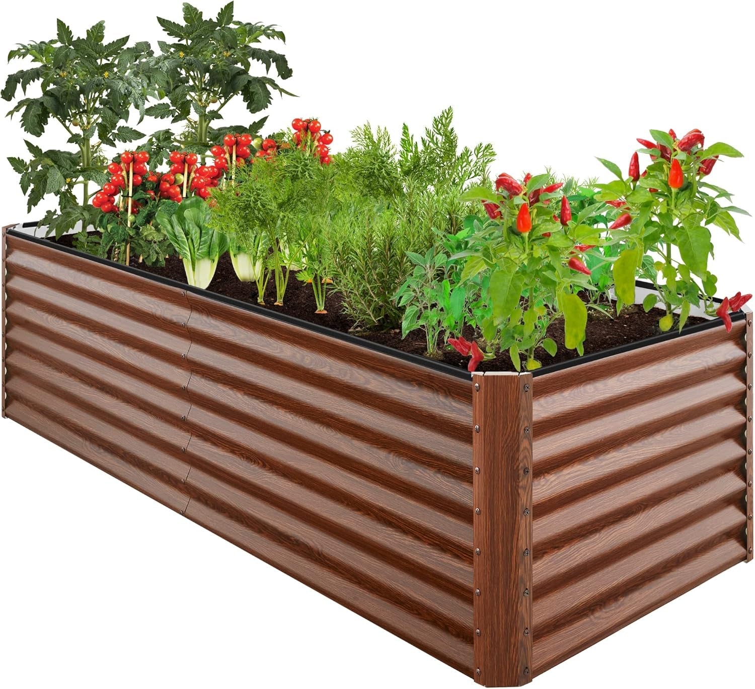 8X4X2Ft Outdoor Metal Raised Garden Bed, Deep Root Planter Box for Vegetables, Flowers, Herbs, and Succulents W/ 478 Gallon Capacity - Gray