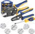 Crimping Tool Set - 6PCS Crimping Die for Heat Shrink,Insulated Nylon,Non-Insulated,Ferrule Wire End,Open Barrel Terminals,Solar Connectors - with Wire Stripper Tool and Screwdriver