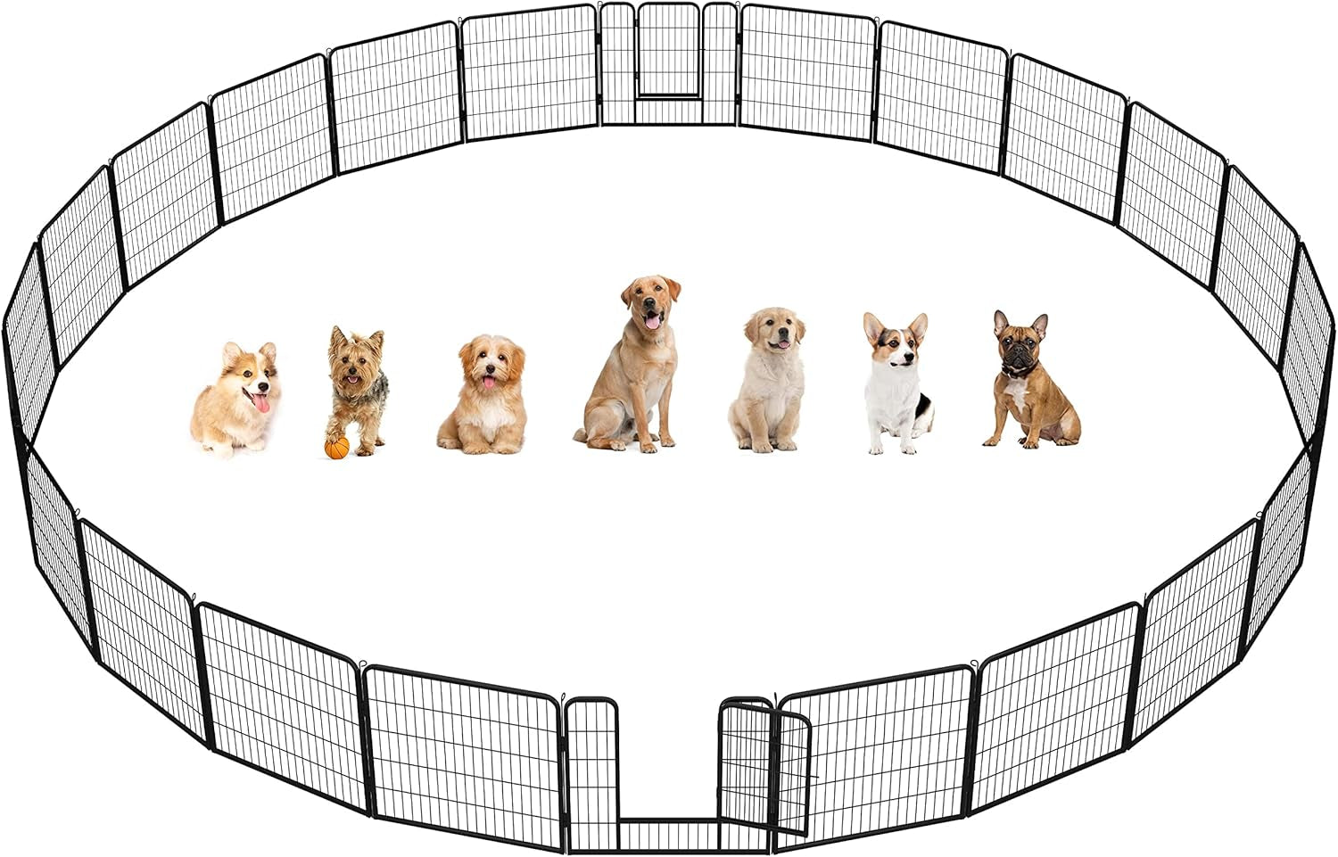 Dog Playpen Indoor, Extra Wide Outdoor Dog Fence Foldable Pet Puppy Exercise Pen for Yard/Garden/Rv Camping, 12 Panels 24 Inch Height X 32 Inch Width