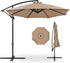 10Ft Offset Hanging Market Patio Umbrella W/Easy Tilt Adjustment, Polyester Shade, 8 Ribs for Backyard, Poolside, Lawn and Garden