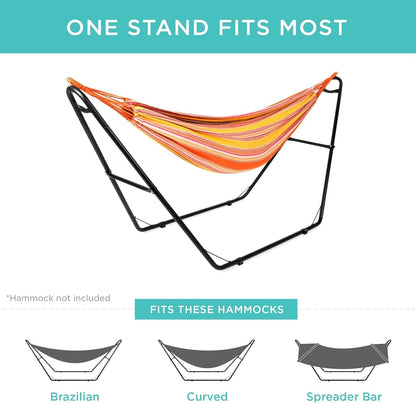 Adjustable Portable Hammock Stand, Outdoor Patio Weather-Resistant Steel for 9-14Ft Hammocks W/Hanging Hooks, Powder-Coated Finish, Carrying Bag, 450Lb Weight Capacity