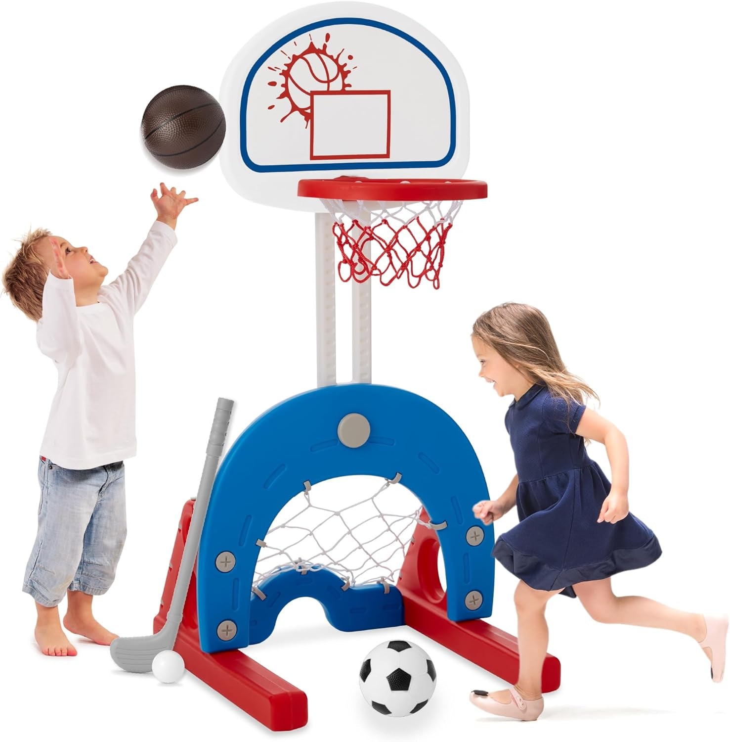 3-In-1 Toddler Basketball Hoop Sports Activity Center