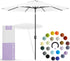 10-Year-No-Fade - 9 Feet Outdoor Umbrella Ivory White Polyester Fabric - Umbrella Outdoor Patio, Auto-Tilt Aluminum Frame Patio Umbrella, Pool Umbrella & Deck Umbrella - Black Pole