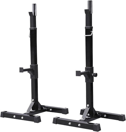 Pair of Adjustable Squat Rack Standard 44-70 Inch Barbell Rack Solid Steel Squat Stands Bench Press Rack Home Gym Portable Dumbbell Racks Stands