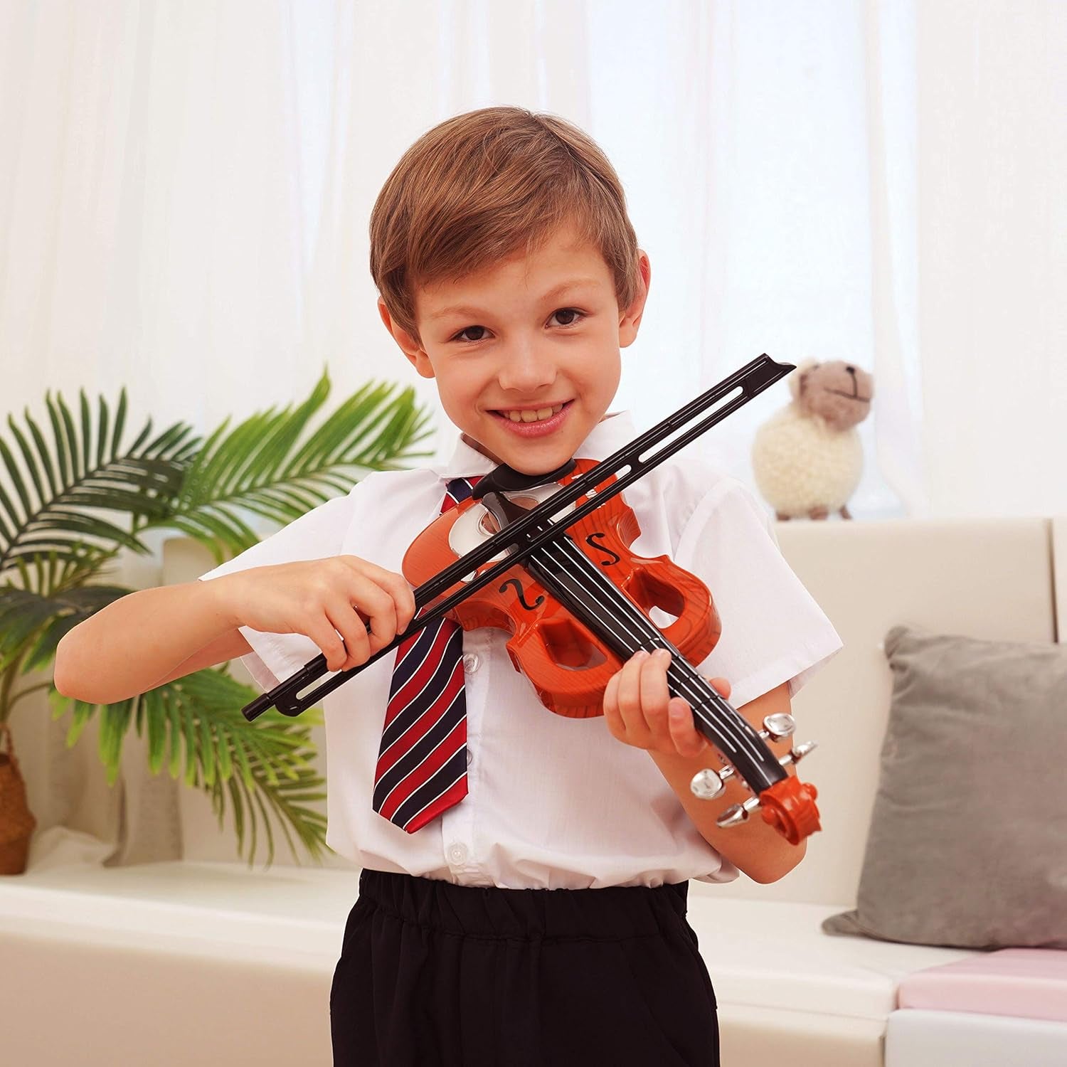 Toy Violin – Premium Kid’S Violin for Beginners, Electrical Kids Violin with 7 Songs – Adjustable Rhythm – Small Electrical Musical Instrument for 5-6-Year-Olds – High-Tech Violin with Demo Sounds