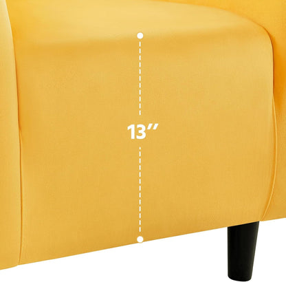 Yellow Chair, Accent Chair for Bedroom, Armchair for Living Room, Velvet Fabric Club Chair with Soft Padded Seat and Sturdy Legs for Bedroom Waiting Room, Yellow