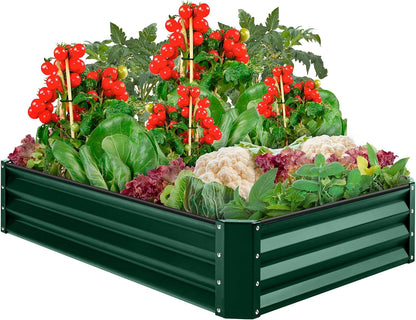 6X3X1Ft Outdoor Metal Raised Garden Bed Box Vegetable Planter for Vegetables, Flowers, Herbs, and Succulents - Dark Gray