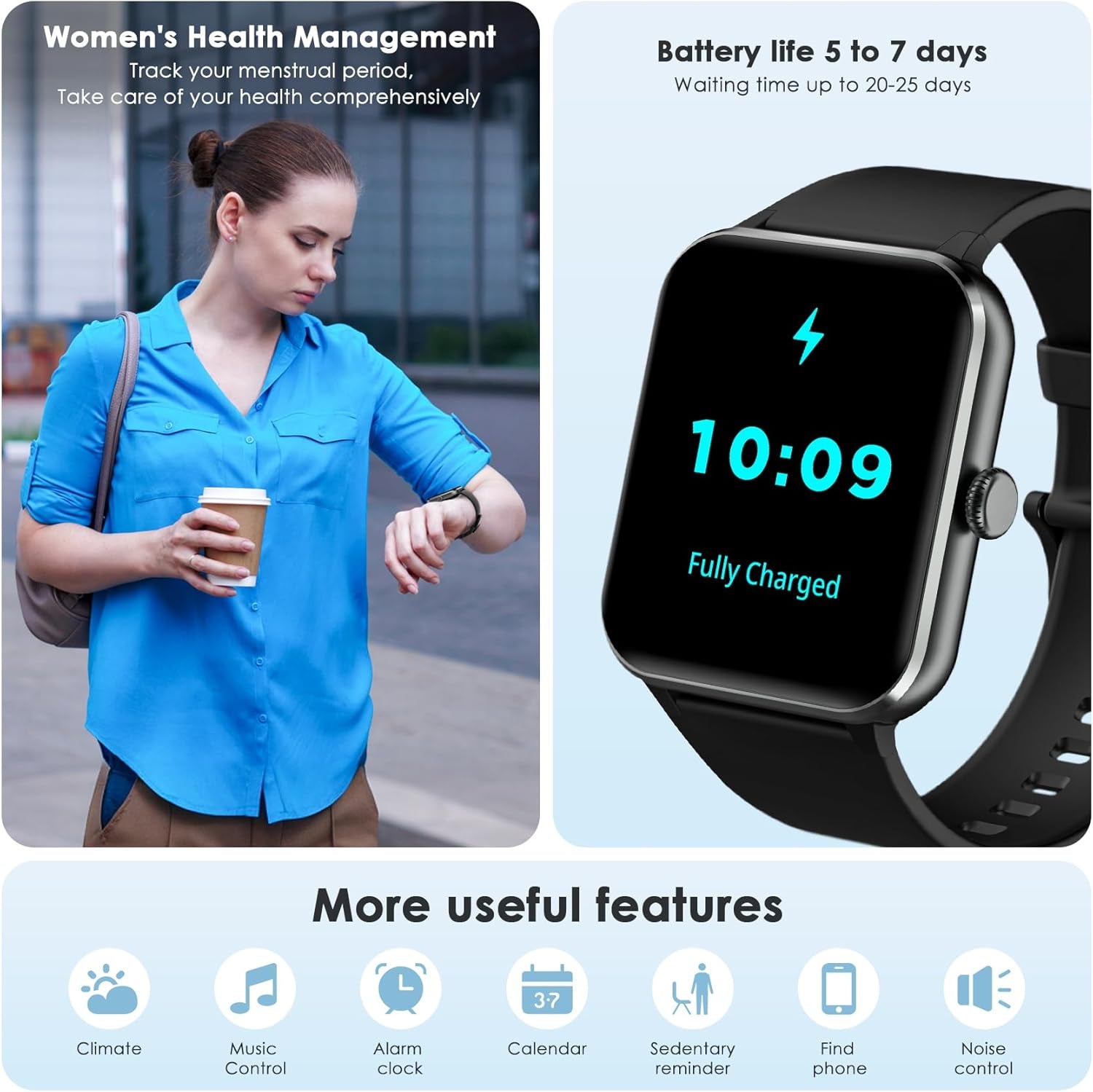 Fitness Tracker 2024 (Answer/Make Call),Smart Watch with 24/7 Heart Rate Blood Oxygen Monitor,Sleep Tracker,100+ Sports Modes,Pedometer,Ip68 Waterproof Activity Trackers for Android&amp;Iphone Women Men