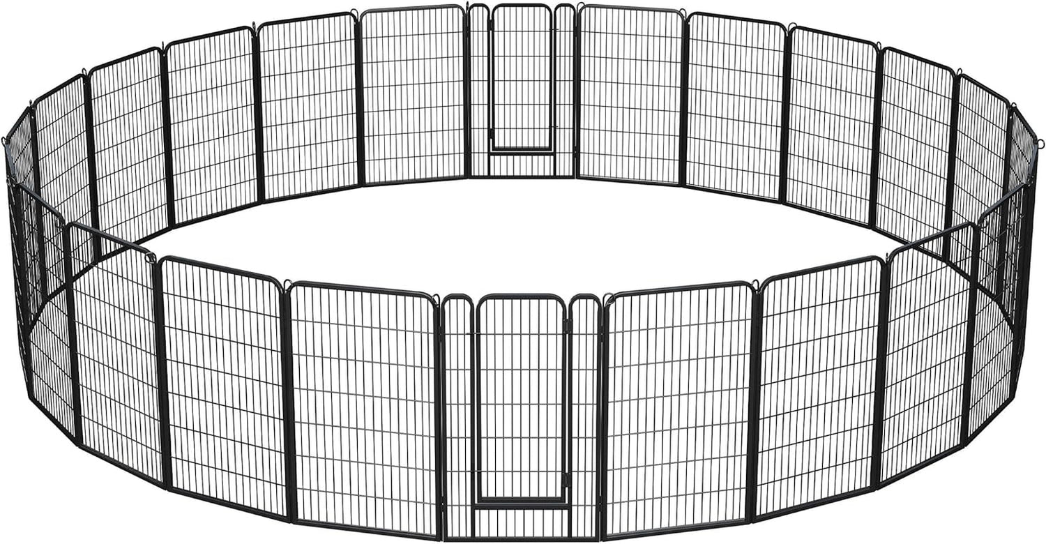 Dog Playpen Outdoor 24 Inch 6 Panels Indoor Dog Fence Metal Dog Pen Heavy Duty Pet Exercise Pen for Rv/Camping/Garden