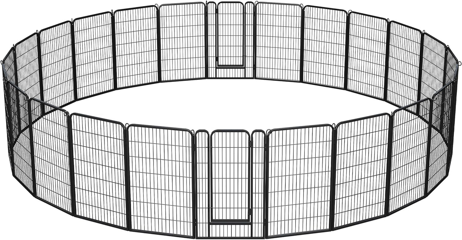 Dog Playpen Outdoor 24 Inch 6 Panels Indoor Dog Fence Metal Dog Pen Heavy Duty Pet Exercise Pen for Rv/Camping/Garden