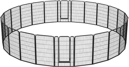 Dog Playpen Outdoor 24 Inch 6 Panels Indoor Dog Fence Metal Dog Pen Heavy Duty Pet Exercise Pen for Rv/Camping/Garden