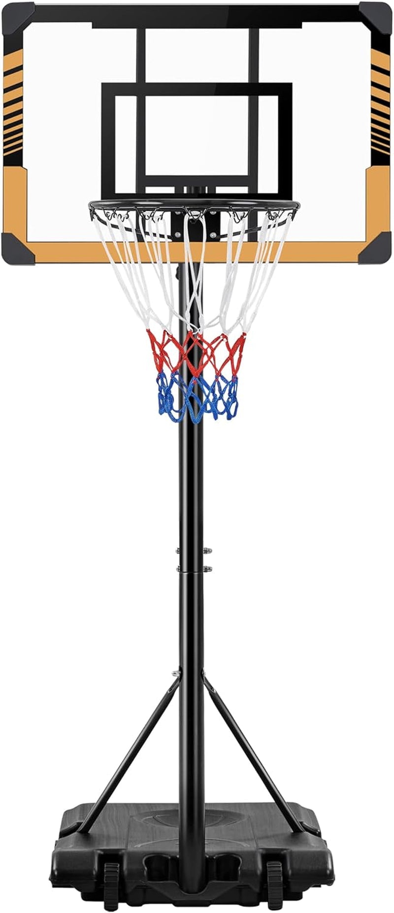 Kids Basketball Hoop Outdoor Portable Basketball Goals Basketball Court Freestanding Basketball Goal Stand 7.4Ft-8.4Ft Height Adjustable for Indoor/Outdoor Sports