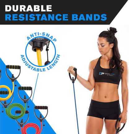 Exercise Resistance Bands, Adjustable Length, Comfort Handles, Professional Quality, Anti-Snap. Great for Workouts, Physical Therapy, Yoga