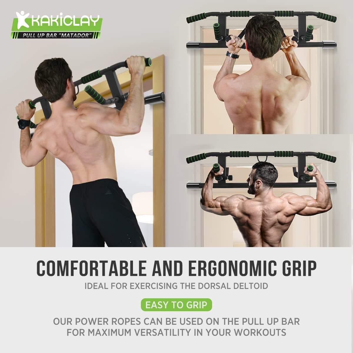 2025 Upgrade Multi-Grip Pull up Bar with Smart Larger Hooks Technology - USA Original Patent, Designed, Shipped, Warranty