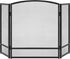 47.5X27.25In 3-Panel Simple Steel Mesh Fireplace Screen, Fire Spark Guard Grate for Living Room Home Decor W/Rustic Worn Finish - Black