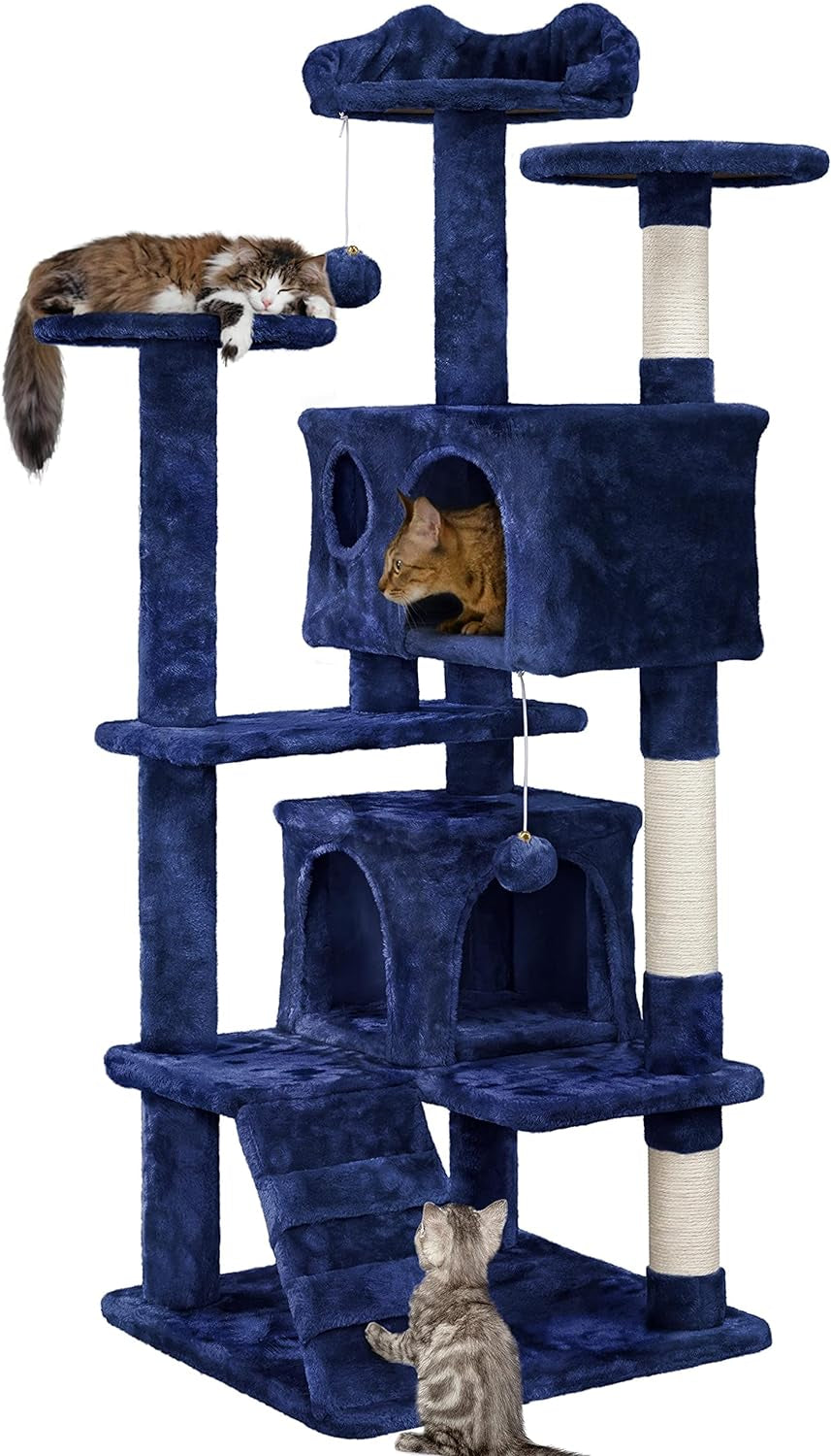 54In Cat Tree Tower Condo Furniture Scratch Post for Kittens Pet House Play