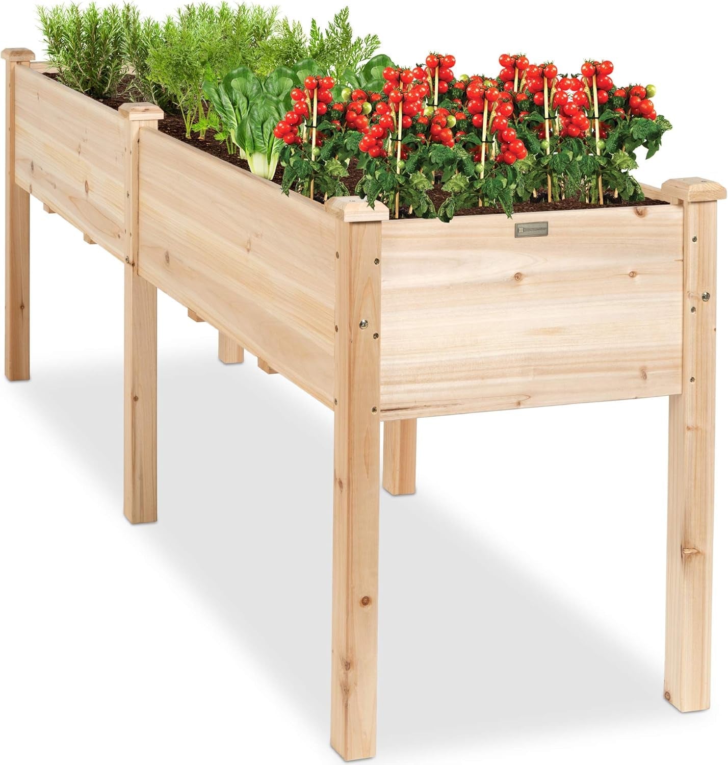 48X24X30In Raised Garden Bed, Elevated Wood Planter Box Stand for Backyard, Patio, Balcony W/Bed Liner, 200Lb Capacity - Natural