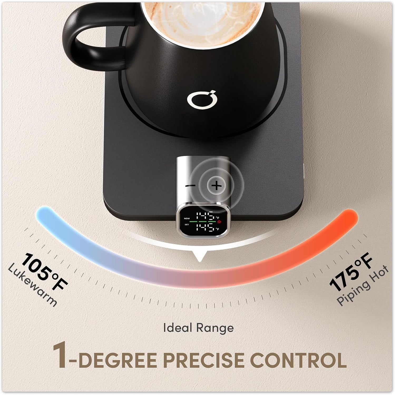 Smart Heated Coffee Mug Warmer &amp; Mug Set - Heated Coffee Warmer with Auto Shut Off, 1°F Precise Temperature Control Coffee Warmer, Electric Mug Warmer for Desk, Birthday Gifts for Women and Men