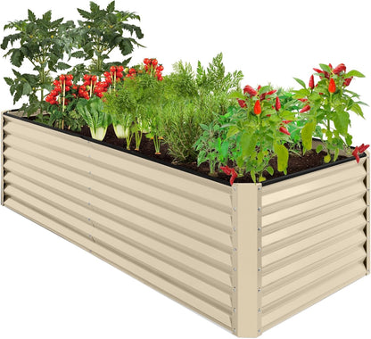 8X4X2Ft Outdoor Metal Raised Garden Bed, Deep Root Planter Box for Vegetables, Flowers, Herbs, and Succulents W/ 478 Gallon Capacity - Gray