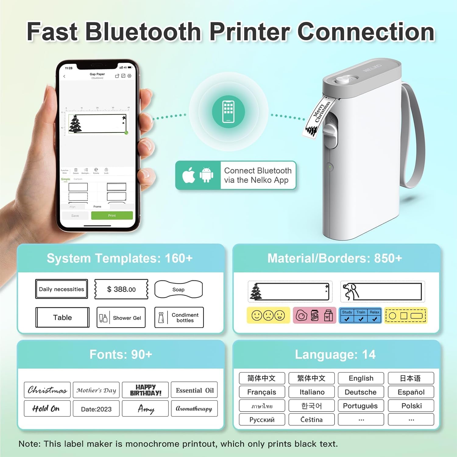 Label Maker Machine with Tape, P21 Bluetooth Label Printer, Wireless Mini Label Makers with Multiple Templates for Organizing Office Home, White, 1 Pack