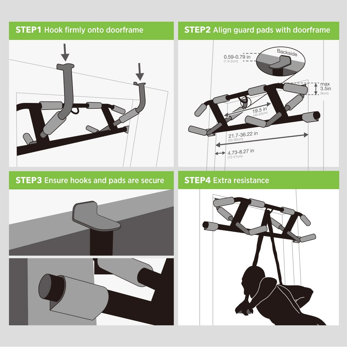 2025 Upgrade Multi-Grip Pull up Bar with Smart Larger Hooks Technology - USA Original Patent, Designed, Shipped, Warranty