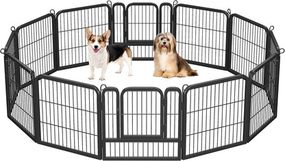 Dog Playpen Outdoor 24 Inch 6 Panels Indoor Dog Fence Metal Dog Pen Heavy Duty Pet Exercise Pen for Rv/Camping/Garden