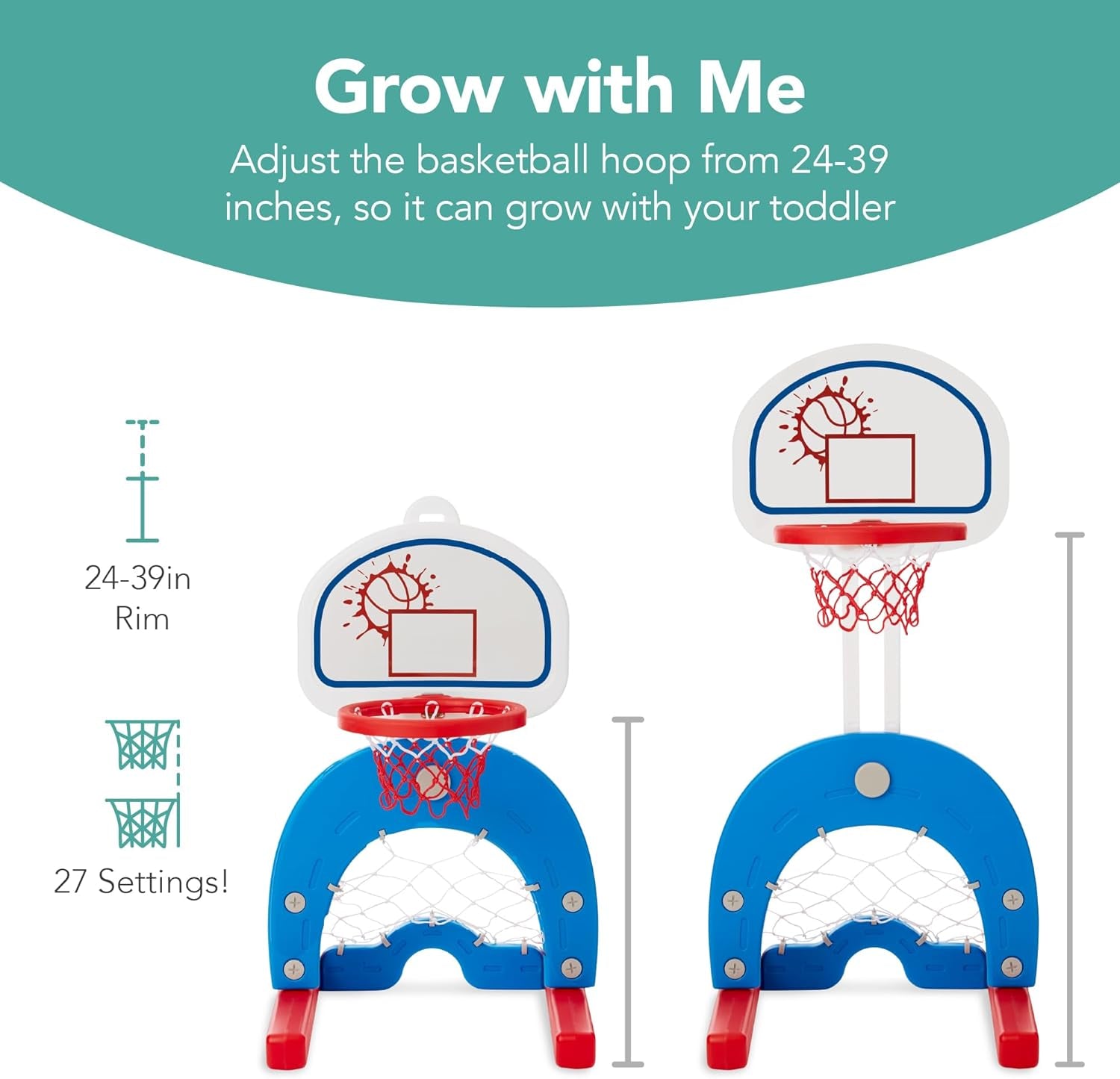 3-In-1 Toddler Basketball Hoop Sports Activity Center