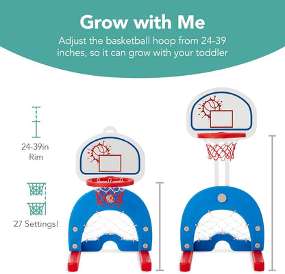 3-In-1 Toddler Basketball Hoop Sports Activity Center