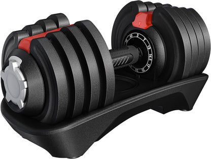 Adjustable Dumbbell Set 28/40/52.5/90LBS Adjustable Dumbbells Fast Adjust Dumbbell Weight Set with Anti-Slip Handle and Tray for Men/Women Home Gym Strength Training Equipment Single/Pair