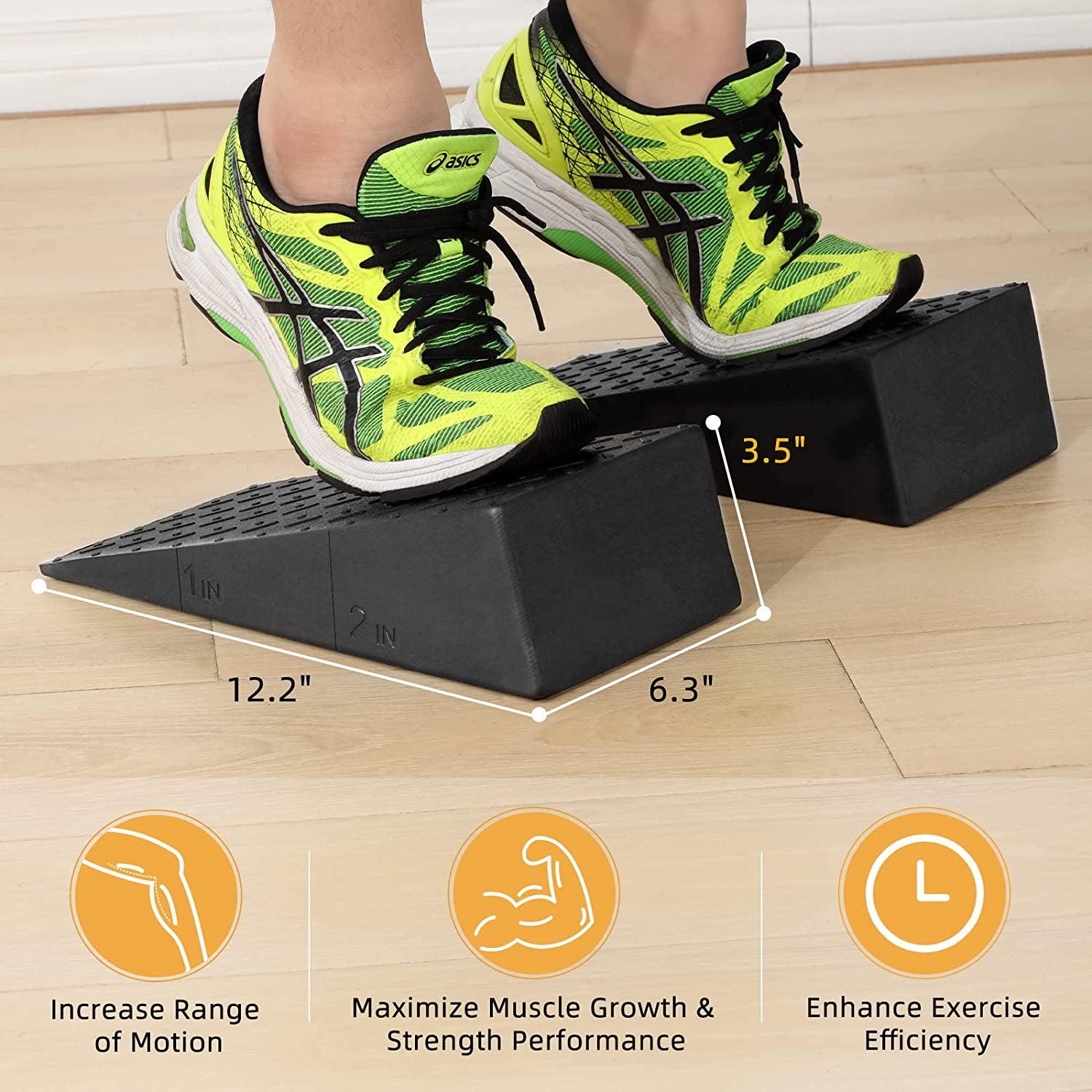 Squat Wedge – Slant Board for Squats Non-Slip Squat Wedge Blocks Improve Squat and Strength Performance Calf Stretcher for Physical Therapy Foot Stretcher