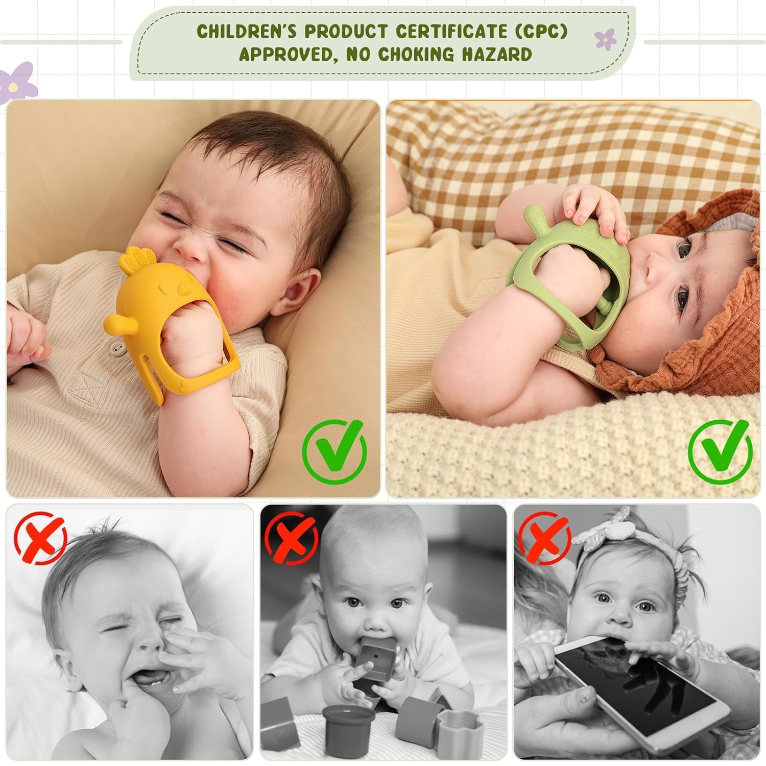 2 Packs Baby Teething Toys Silicone Teething Mittens for Infants 3 Months+, Never Drop &amp; Easy to Hold Teethers, Helps Soothing Gums &amp; Sucking Needs, Teething Relief (Sky)