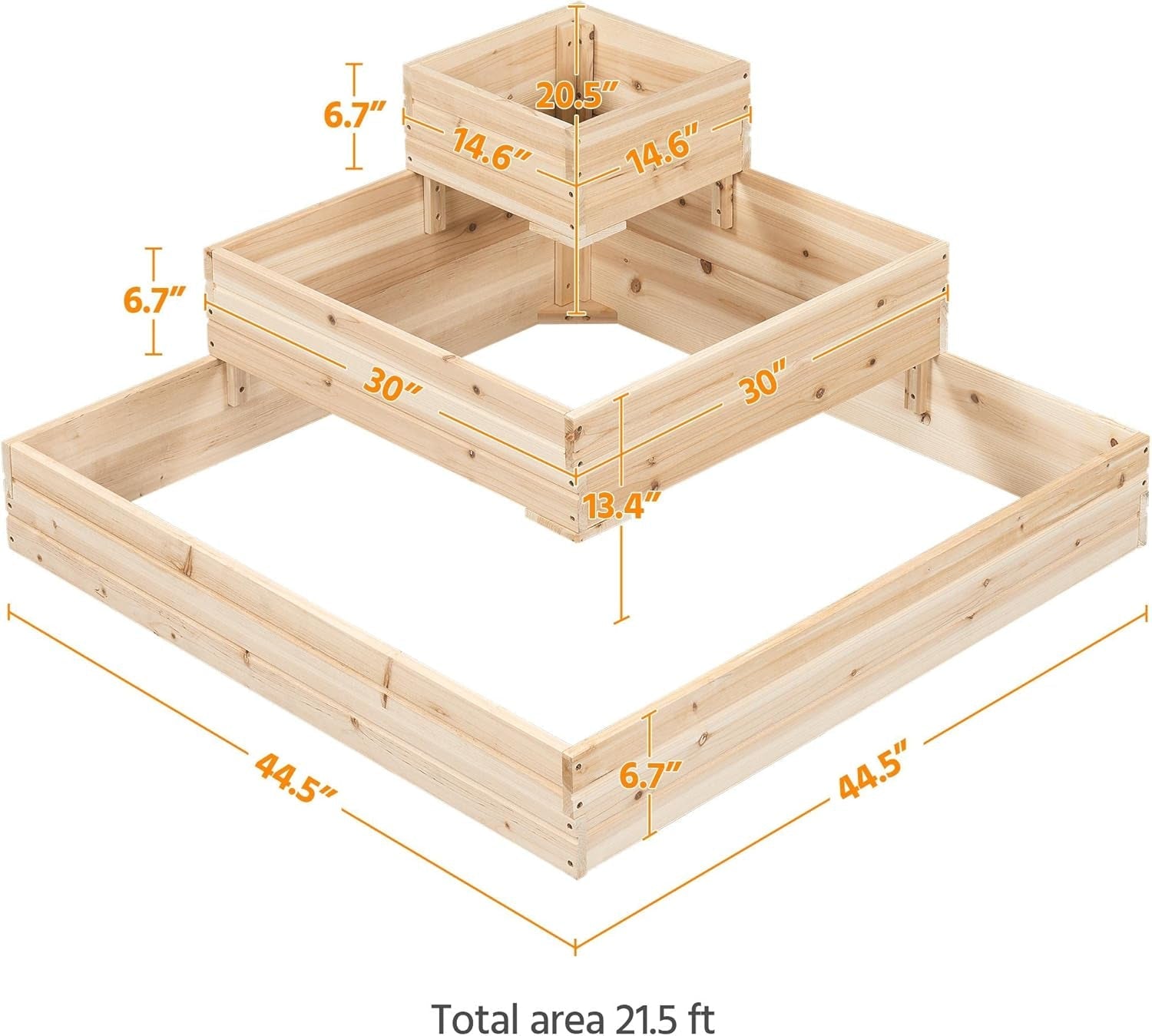 3 Tier Wooden Raised Garden Bed 44.5&