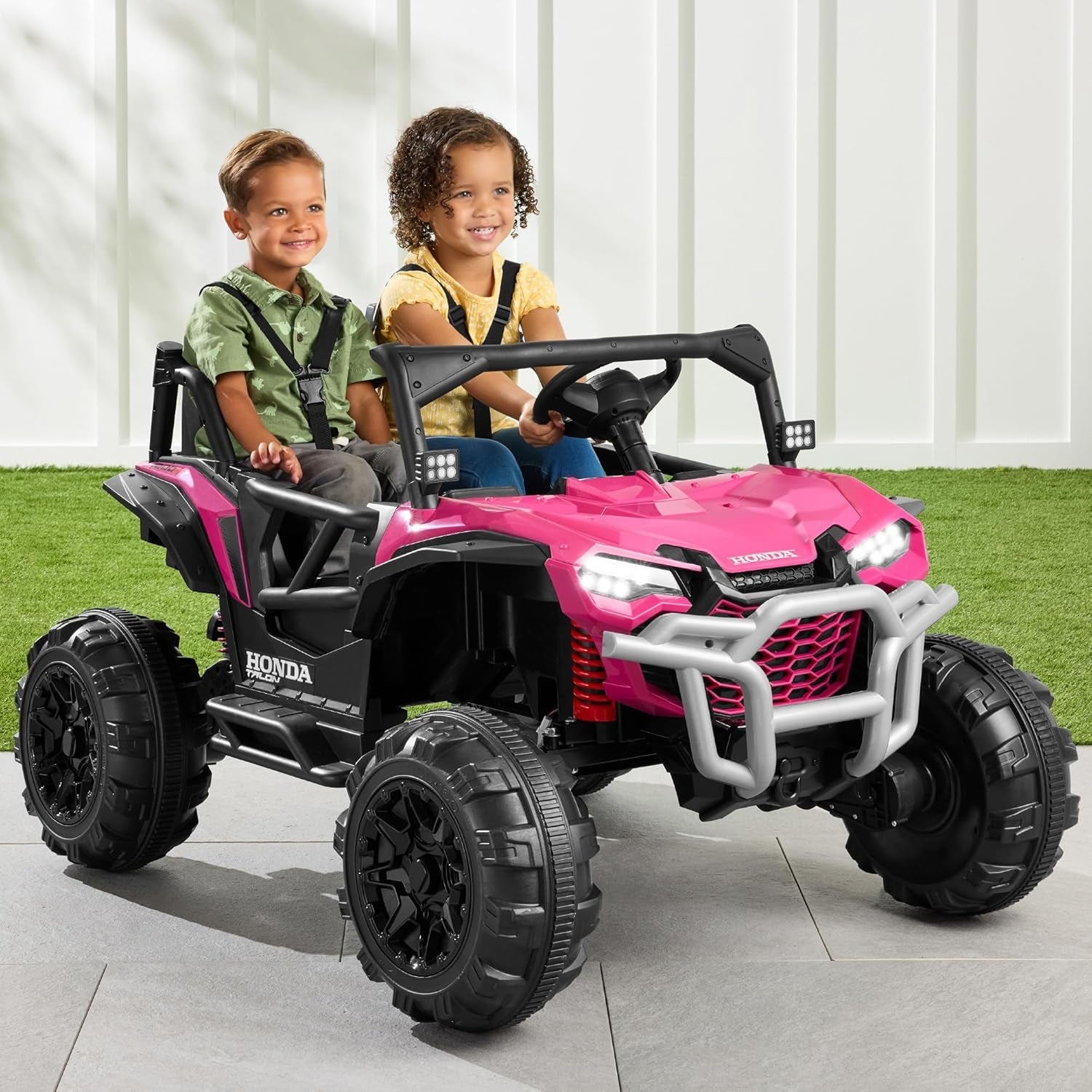 Kids 24V 2-Seater Electric Ride on UTV Officially Licensed Honda Talon W/Parent Control, LED Lights, Bluetooth - Black