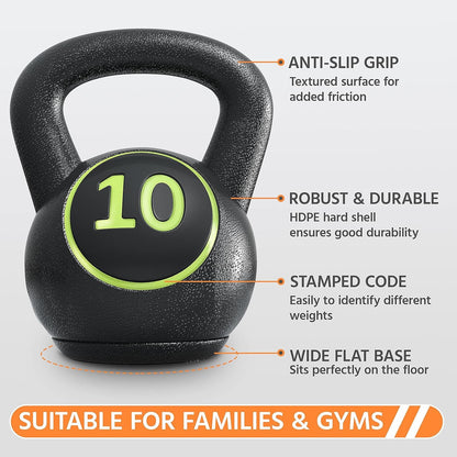 Kettlebell Sets 4 Piece Strength Training Kettlebells Weight Set 5Lb, 10Lb, 15Lb, 20Lb Kettle Bell for Women &amp; Men for Full Body Workout &amp; Exercise Fitness