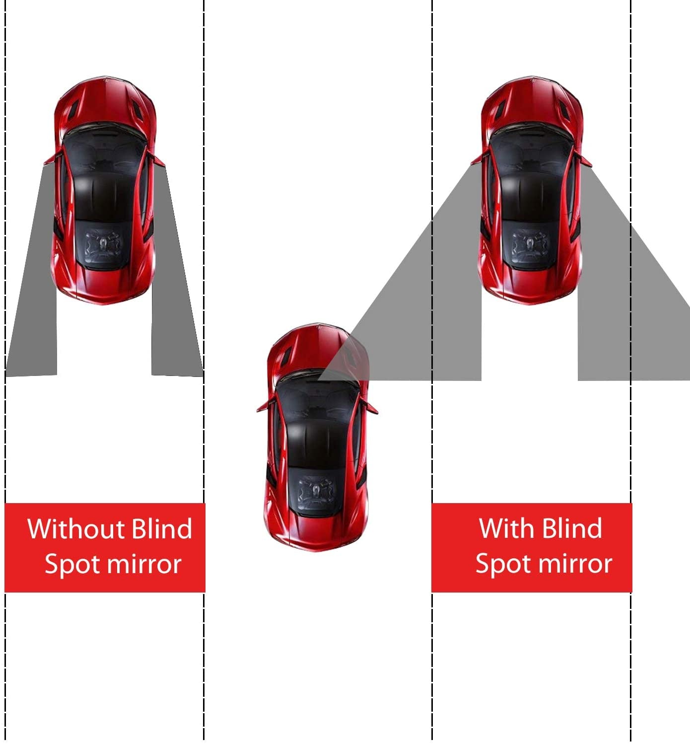 Blind Spot Mirror, 2&quot; round HD Glass Frameless Convex Rear View Mirrors Exterior Accessories with Wide Angle Adjustable Stick for Car SUV and Trucks, Pack of 2