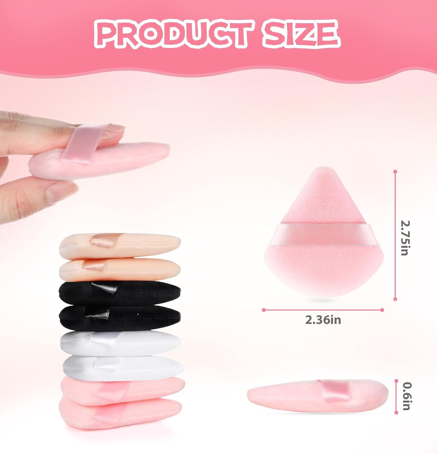 8 Pieces Triangle Powder Puff Face Soft Triangle Makeup Puff Velour Cosmetic Foundation Blender Sponge Beauty Makeup Tools