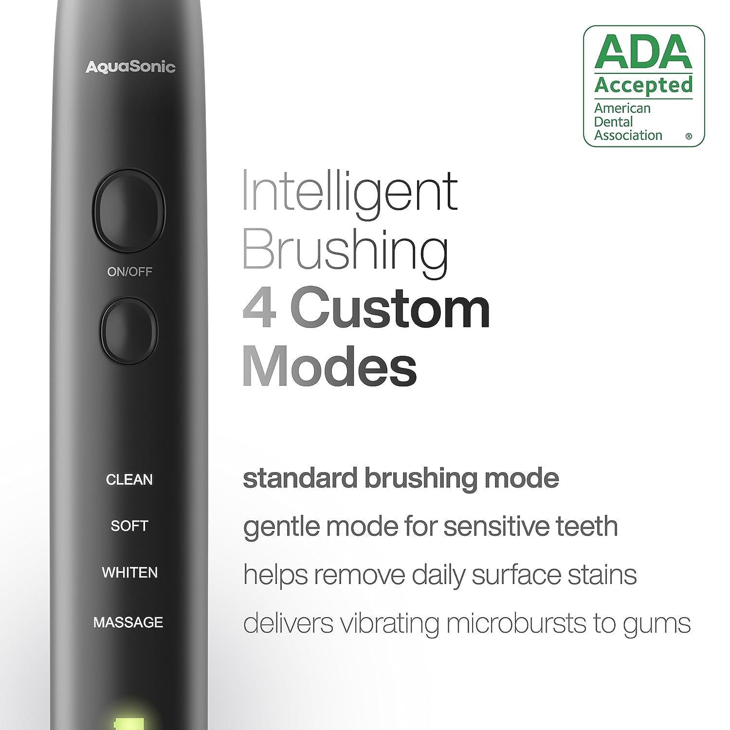 Black Series Ultra Whitening Toothbrush – ADA Accepted Electric Toothbrush- 8 Brush Heads &amp; Travel Case – 40,000 VPM Electric Motor &amp; Wireless Charging - 4 Modes W Smart Timer