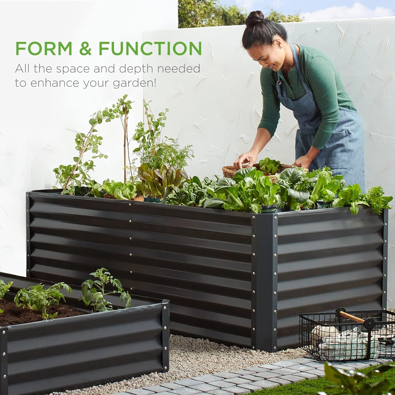 6X3X2Ft Outdoor Metal Raised Garden Bed, Deep Root Box Planter for Vegetables, Flowers, Herbs, and Succulents W/ 269 Gallon Capacity - Gray