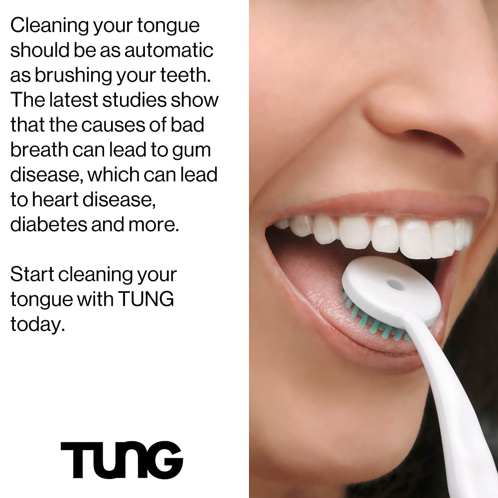 Tung Tongue Brush &amp; Gel Kit | Tongue Cleaner for Adults | Tongue Scraper to Fight Bad Breath and Halitosis | Mouth Odor Eliminator | Fresh Mint | Made in America (Set of 1)