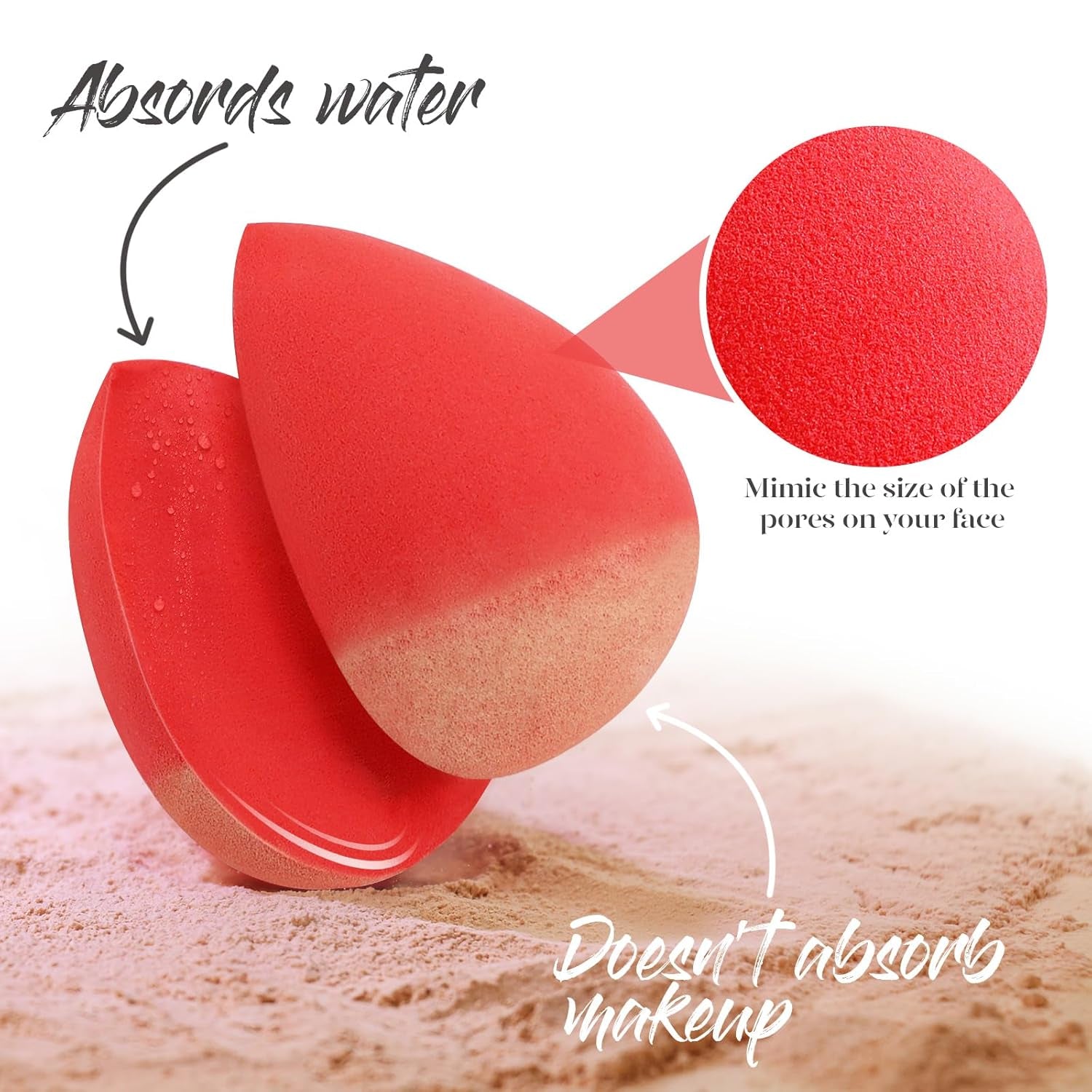 Makeup Sponge 5 Pcs Set, Latex-Free Boun Boun Beauty Sponge for Blending, Makeup Sponges for Foundation Liquid Cream and Powder. Blender for Enhanced Make up Application, Gift for Women