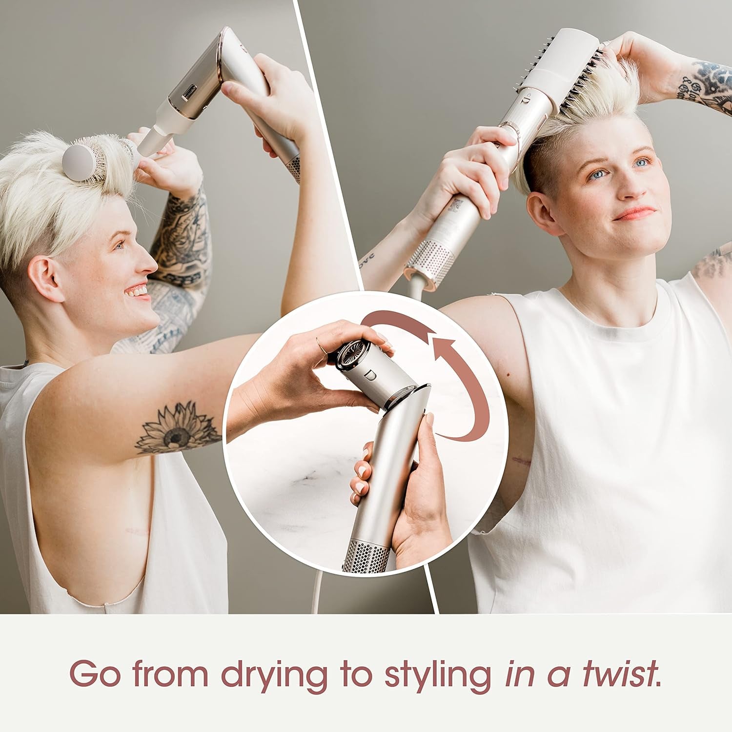 HD430 Flexstyle Air Styling &amp; Drying System, Powerful Hair Dryer Brush &amp; Multi-Styler with Auto-Wrap Curlers, Paddle Brush, Oval Brush, Concentrator Attachment, Stone