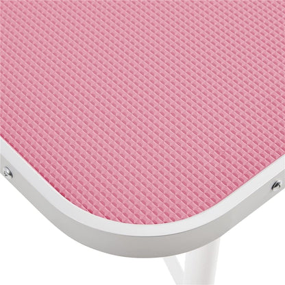 32-Inch Foldable Pet Dog Grooming Table W/Adjustable Height Arm - Drying Table for Home W/Noose for Small Dogs Cats, Maximum Capacity up to 220Lbs, Pink