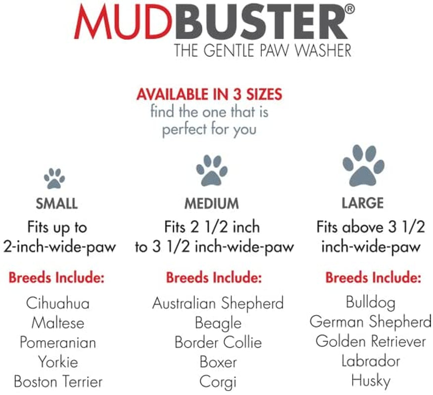 Mudbuster Portable Dog Paw Cleaner, Medium, Blue - Premium Quality Pet Supplies and Accessories