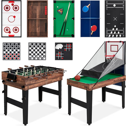 13-In-1 Combo Game Table Set for Home, Game Room, Friends &amp; Family W/Ping Pong, Foosball, Basketball, Air Hockey, Archery, Chess, Checkers, Shuffleboard, Bowling