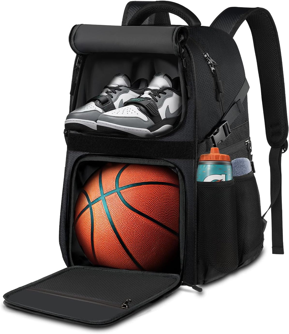 Basketball Bag Backpack with Ball Holder Shoes Bag