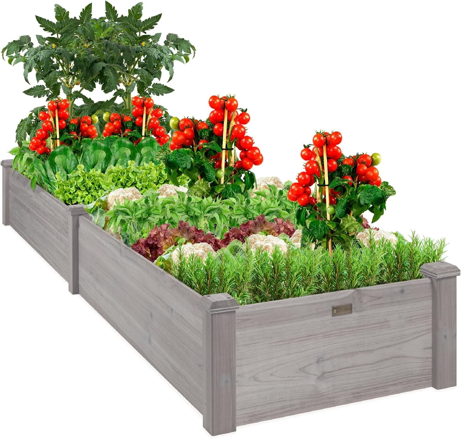 8X2Ft Outdoor Wooden Raised Garden Bed Planter for Vegetables, Grass, Lawn, Yard - Natural