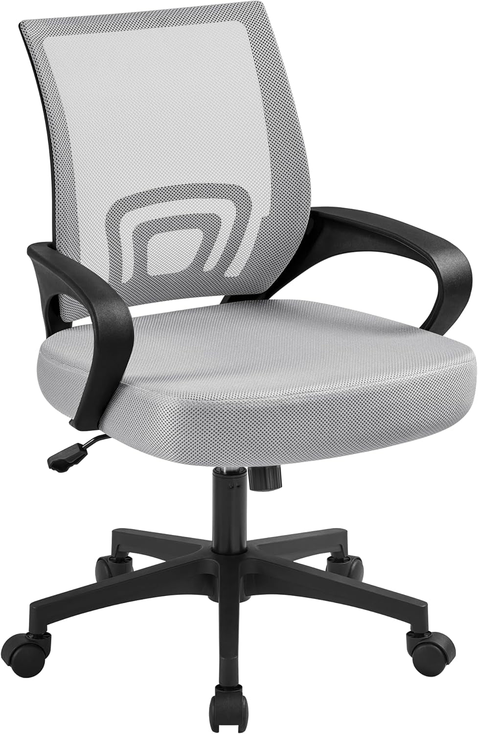 Office Chair Ergonomic Computer Chair Mid Back Adjustable Desk Chair with Lumbar Support Armrest, Swivel Rolling Mesh Task Gaming Chair for Home Office Work Study, Black