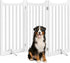 Dog Gate 36" H Extra Large Freestanding Pet Gate 3-Panel Wooden Dog Fence with 2 Support Feet Folding Dog Gate for Indoor, Stairs, Doorways, Halls, Kitchen Pet Barrier White, 60" L X 36" H