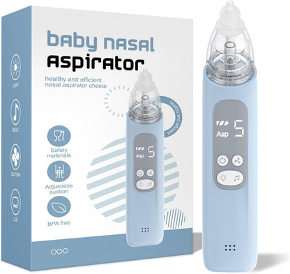 Baby Nasal Aspirator, Electric Nose Sucker with 5 Levels Suction, Soothing Light &amp; Nursery Rhymes